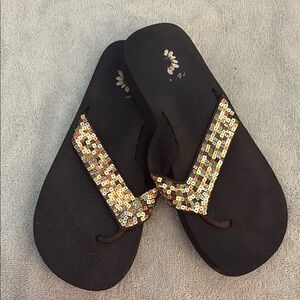 Embellished Black Sandals